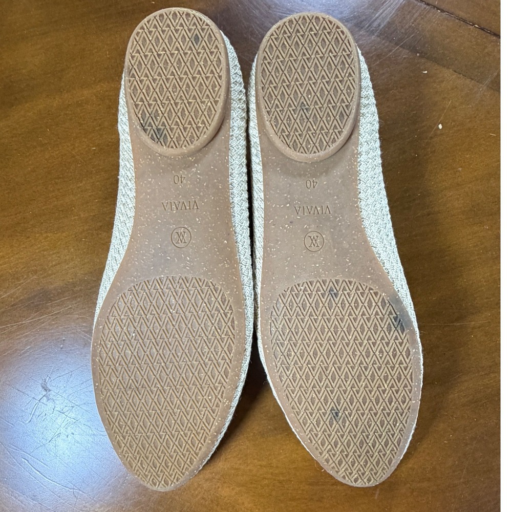 VIVAIA Aria 5° Pointed Toe Flats Women 40/9.5 Ballet Beige Knit Sustainable Hemp - Picture 6 of 9